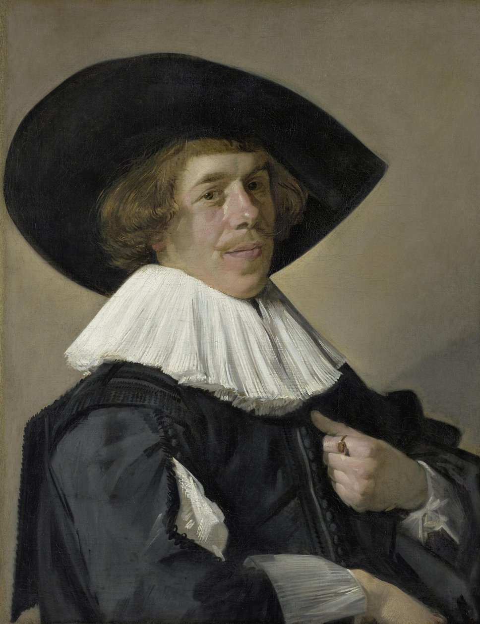 Német: Bildnis eines Mannes Egy férfi portréja, valószínűleg Jan Miense Molenaer alkotó: Frans Hals