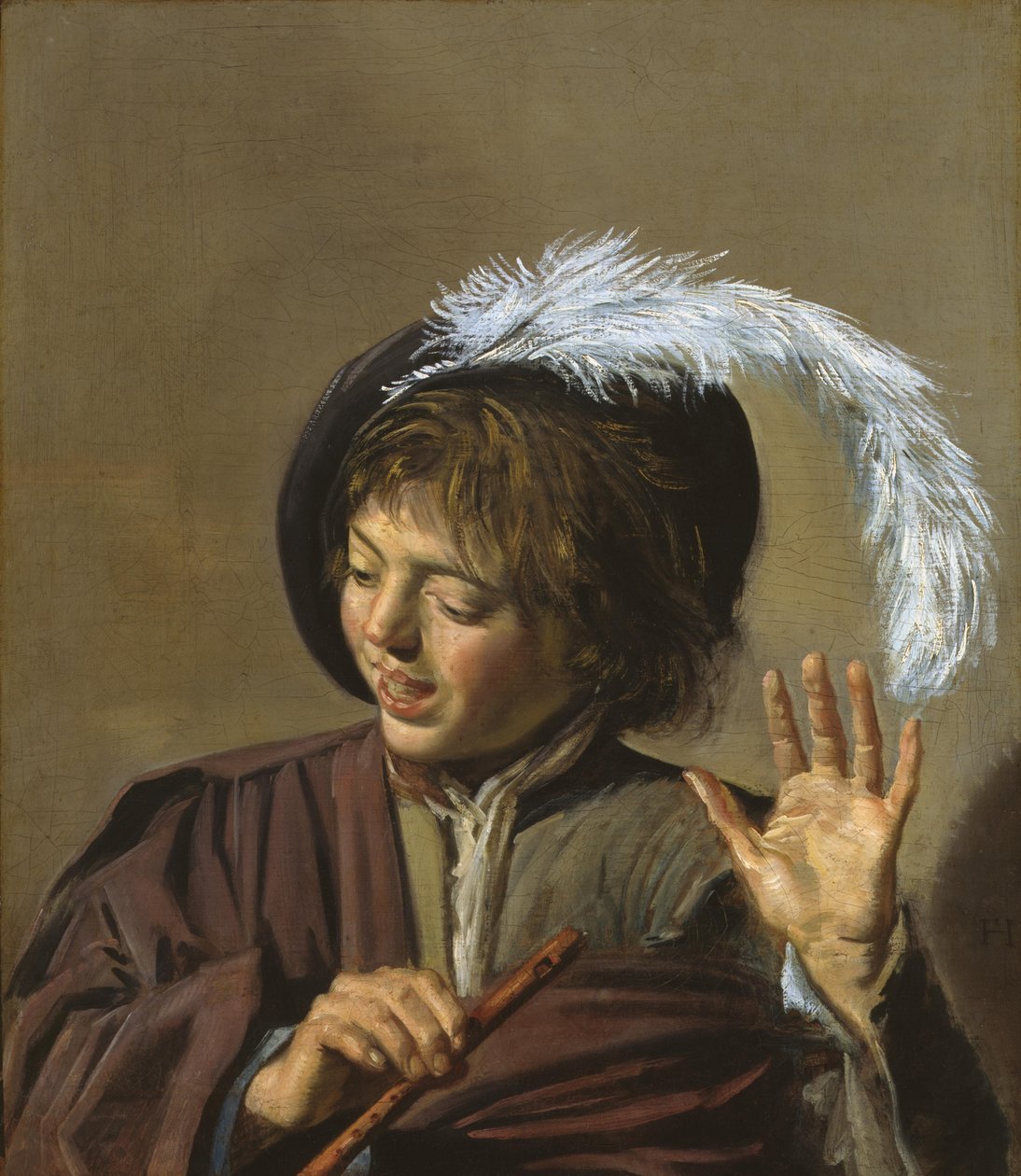 Fiú fuvolával alkotó: Frans Hals