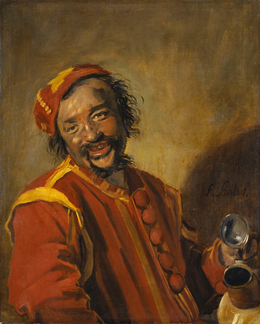 Mosolygó férfi kancsóval, Peeckelhaeringh néven alkotó: Frans Hals