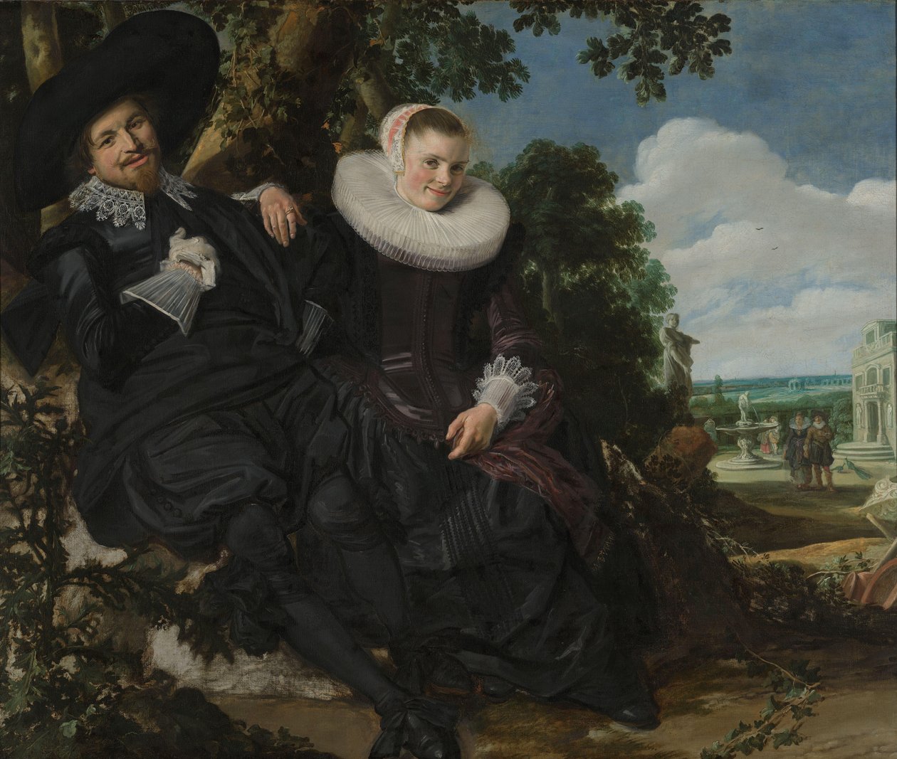 Egy pár portréja, valószínűleg Isaac Abrahamsz Massa és Beatrix van der Laen Egy pár portréja egy tájban, valószínűleg Isaac Abrahamsz Massa (1586-1643) és Beatrix van der Laen (1592-1639) alkotó: Frans Hals