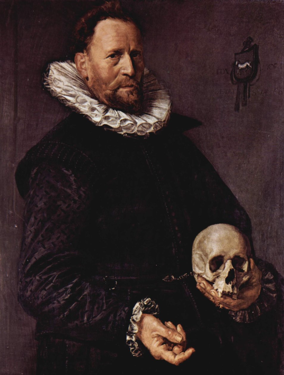 Egy koponyát tartó férfi portréja alkotó: Frans Hals