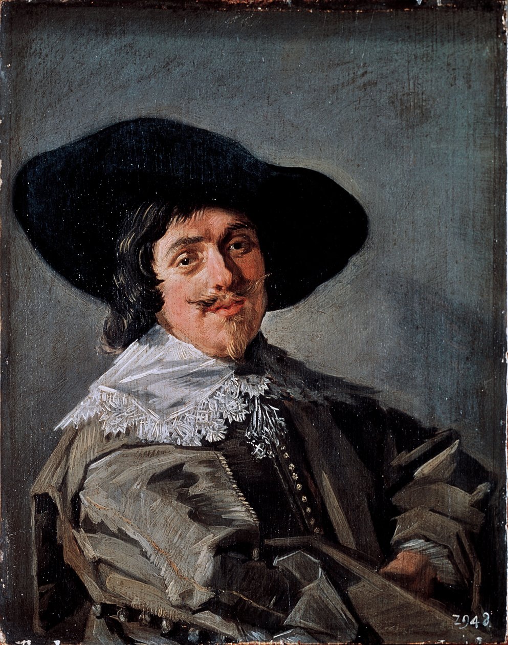 Frans Hals (1581/85-1666) 1633 körül Drezda, Gemaldegalerie Németország festménye egy sárga-szürke foltos férfi portréja alkotó: Frans Hals