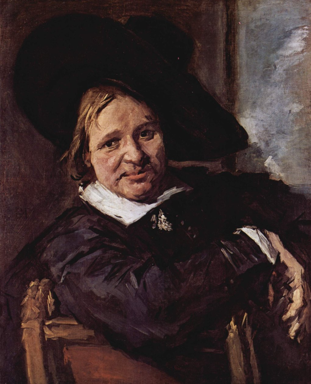 Ülő férfi portréja, puha kalapot viselve alkotó: Frans Hals