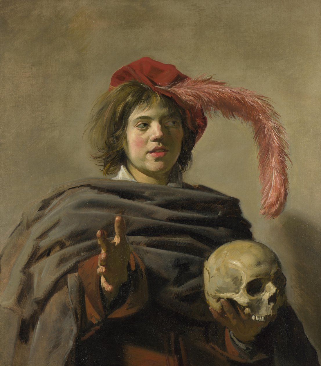 Koponyát tartó fiatalember (Vanitas), 1626 körül (olaj, vászon) alkotó: Frans Hals
