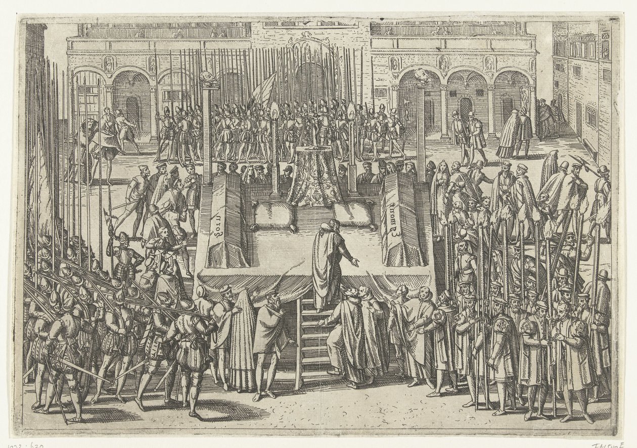 Az állvány Egmond és Horne lefejezése után, 1568 alkotó: Frans Hogenberg (attributed to)