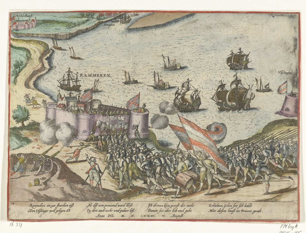 Rammekens-erőd elfoglalása, 1573 alkotó: Frans Hogenberg