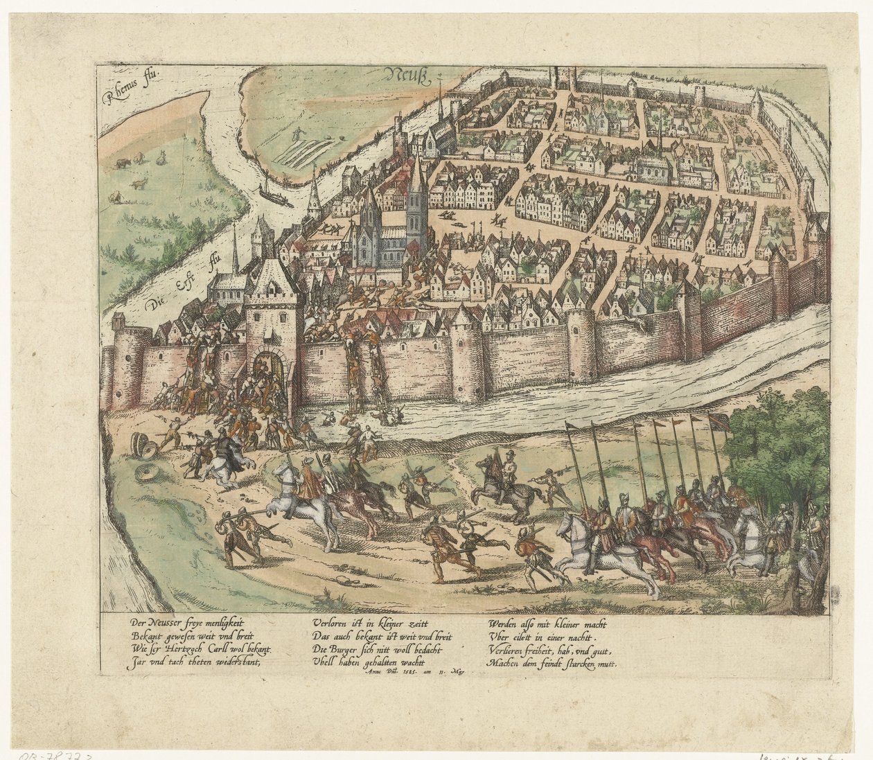Neuss felvétele, 1585 9. sorozat: Holland és német események, 1583-1587 (sorozat címe) alkotó: Frans Hogenberg