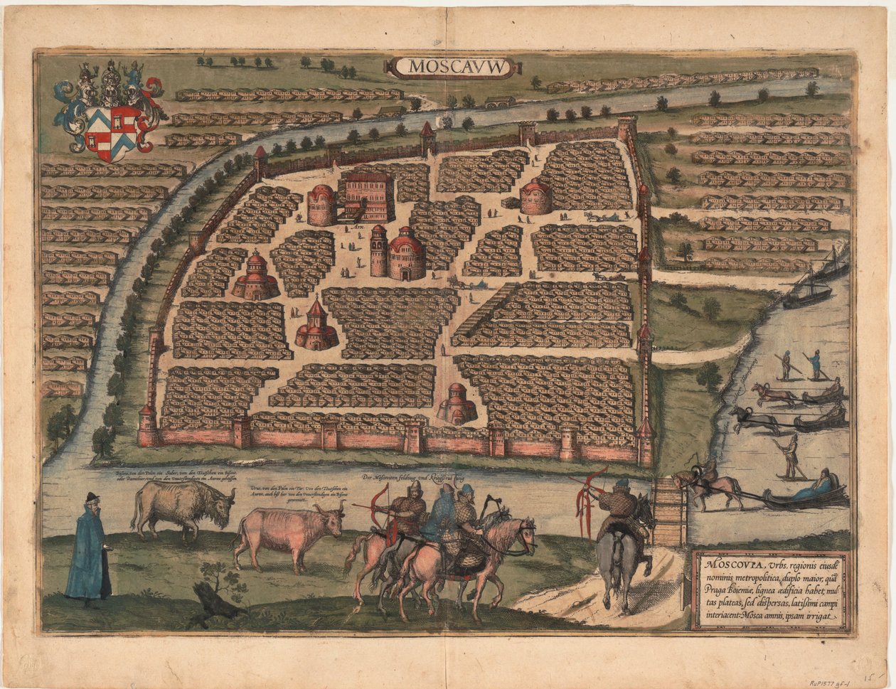 századi Moszkva térképe Innen: Civitates orbis terrárium, 1575 alkotó: Frans Hogenberg