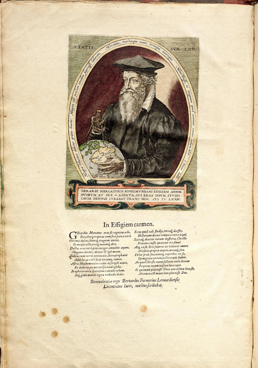 Gerardus Mercator 1512-1594 62 éves portréja alkotó: Frans Hogenberg