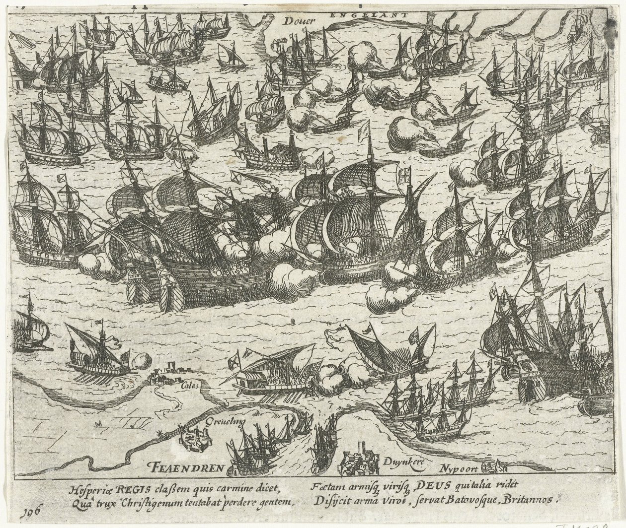 A Spanyol Armada elsüllyedése 1588-ban, 1613-1615 alkotó: Frans Hogenberg