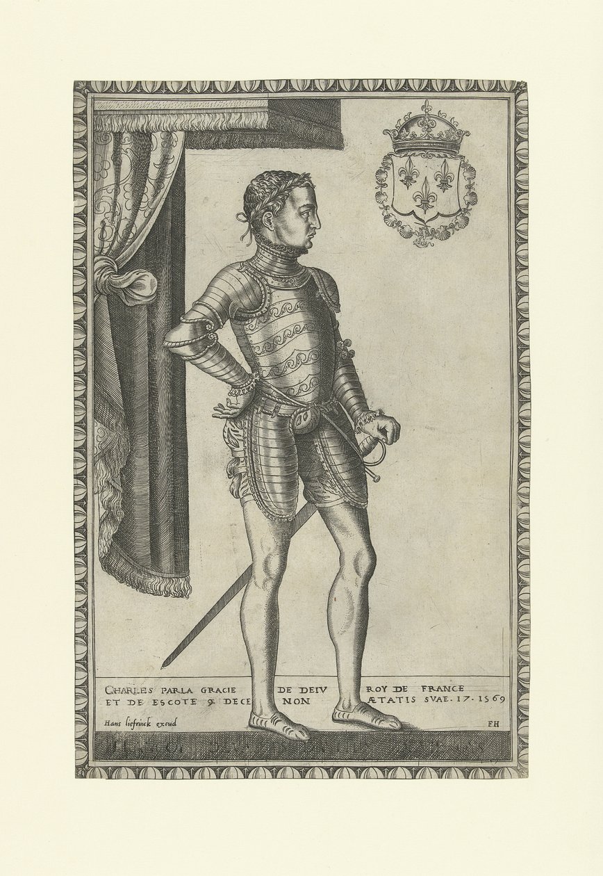 IX. Károly francia király portréja 1550-1574, 1560-as évek alkotó: Frans Huys