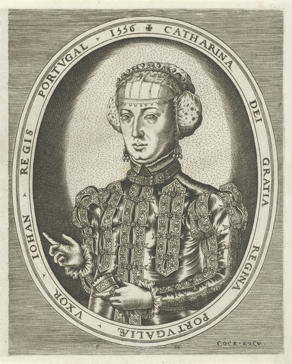 Habsburg Katalin portréja Királyok, királynők, hercegek és hercegnők portréi (sorozat címe) alkotó: Frans Huys