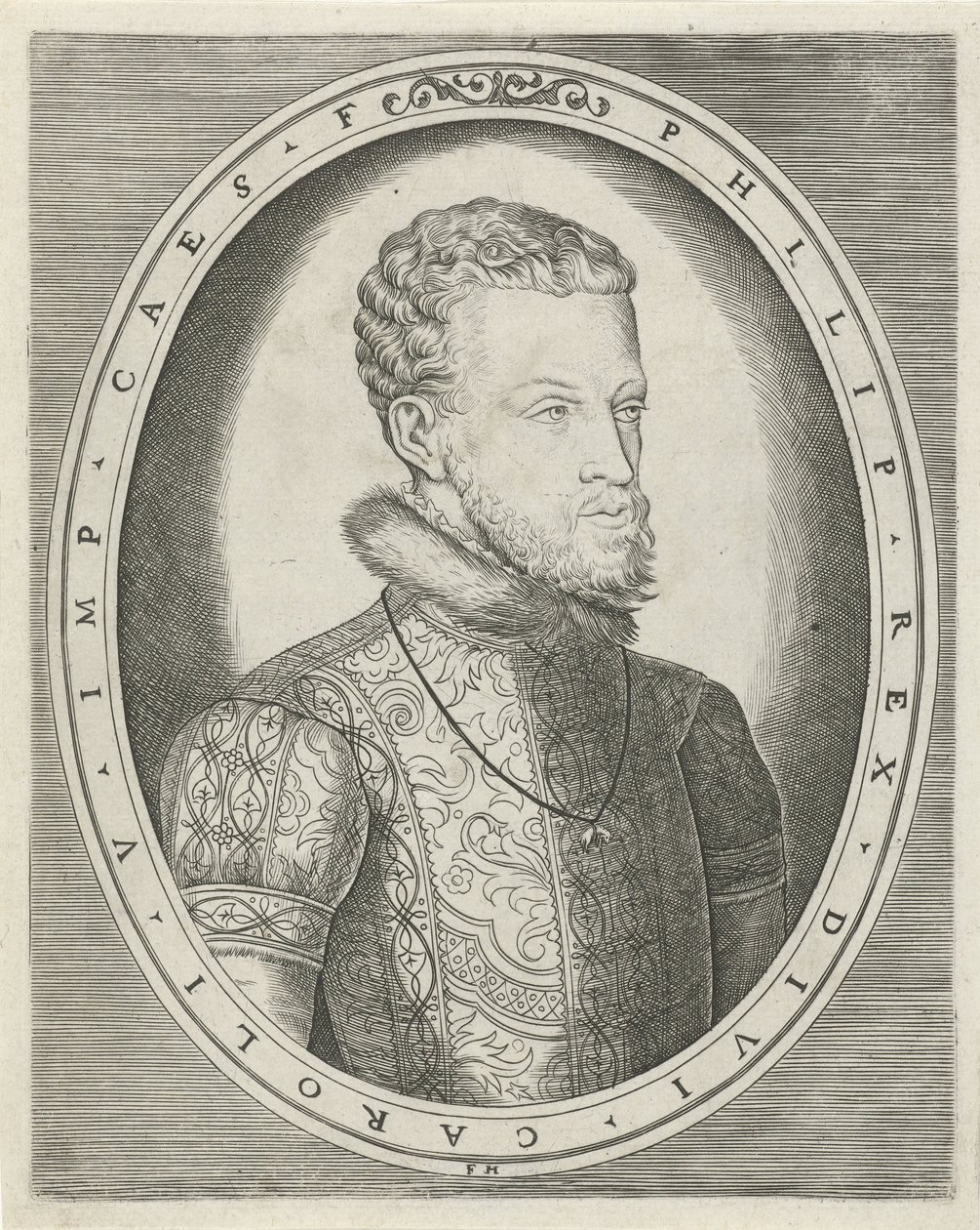 V. Habsburg Károly vagy II. Fülöp spanyol portréja Királyok, királynők, hercegek és hercegnők portréi (sorozat címe) alkotó: Frans Huys