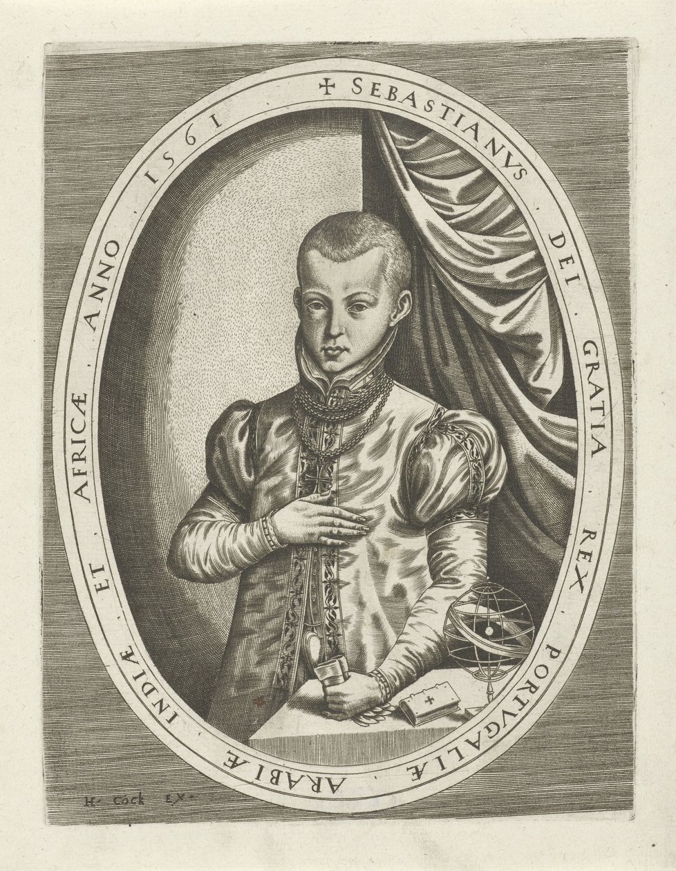 A portugál I. Sebastian portréja Királyok, királynők, hercegek és hercegnők portréi (sorozat címe) alkotó: Frans Huys