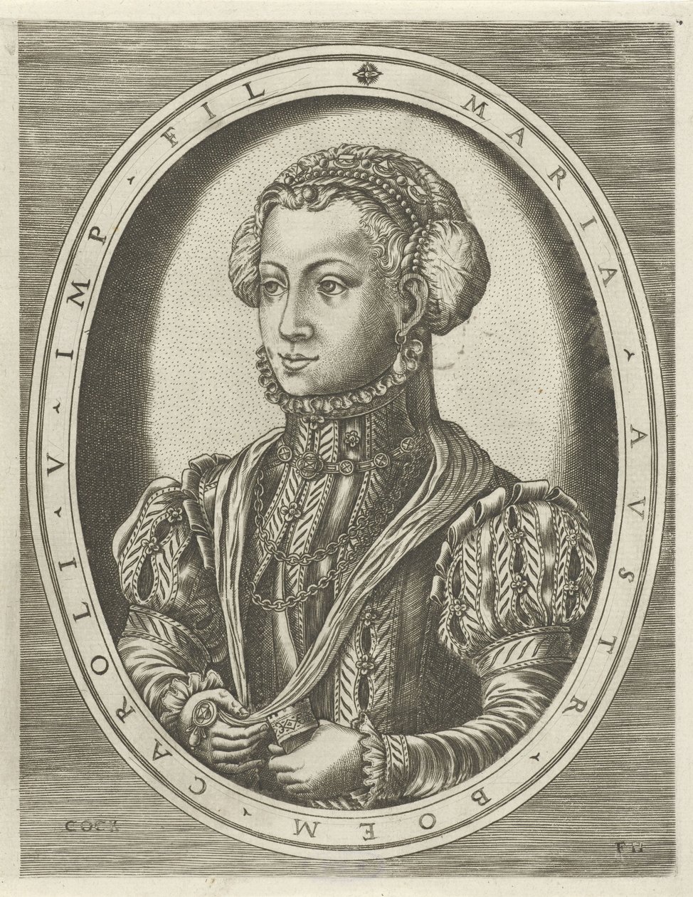Mária cseh királynő portréja Királyok, királynők, hercegek és hercegnők portréi (sorozat címe) alkotó: Frans Huys