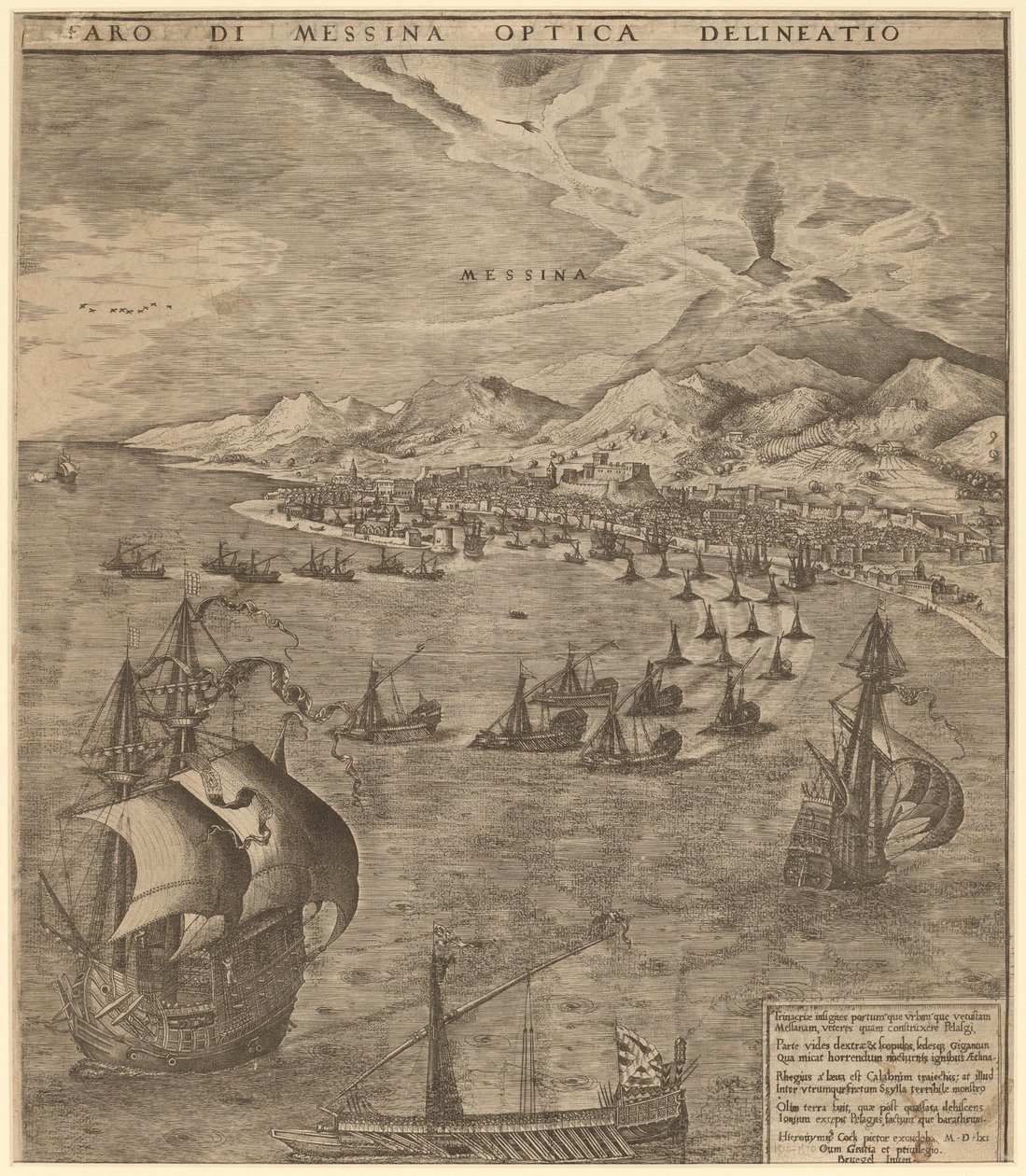 Tengerészeti csata a Messinai-szorosban alkotó: Frans Huys after Pieter Bruegel the Elder