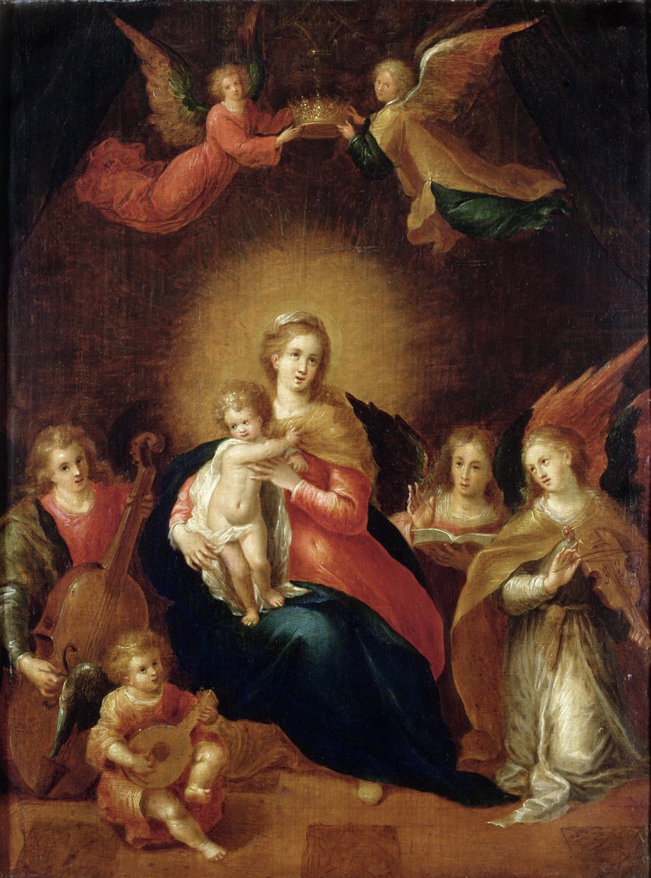 A Szűz és a Gyermek zenélő angyalokkal alkotó: Frans II Francken the Younger