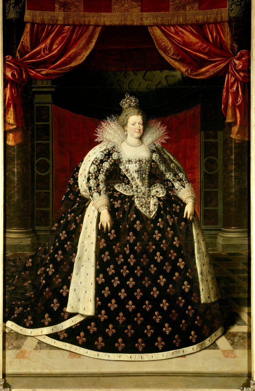 Marie de Medici (1573-1642) francia királynő egészalakos portréja Frans Pourbus Le Jeune (Francois (Franz) Porbus) festménye alkotó: Frans II Pourbus