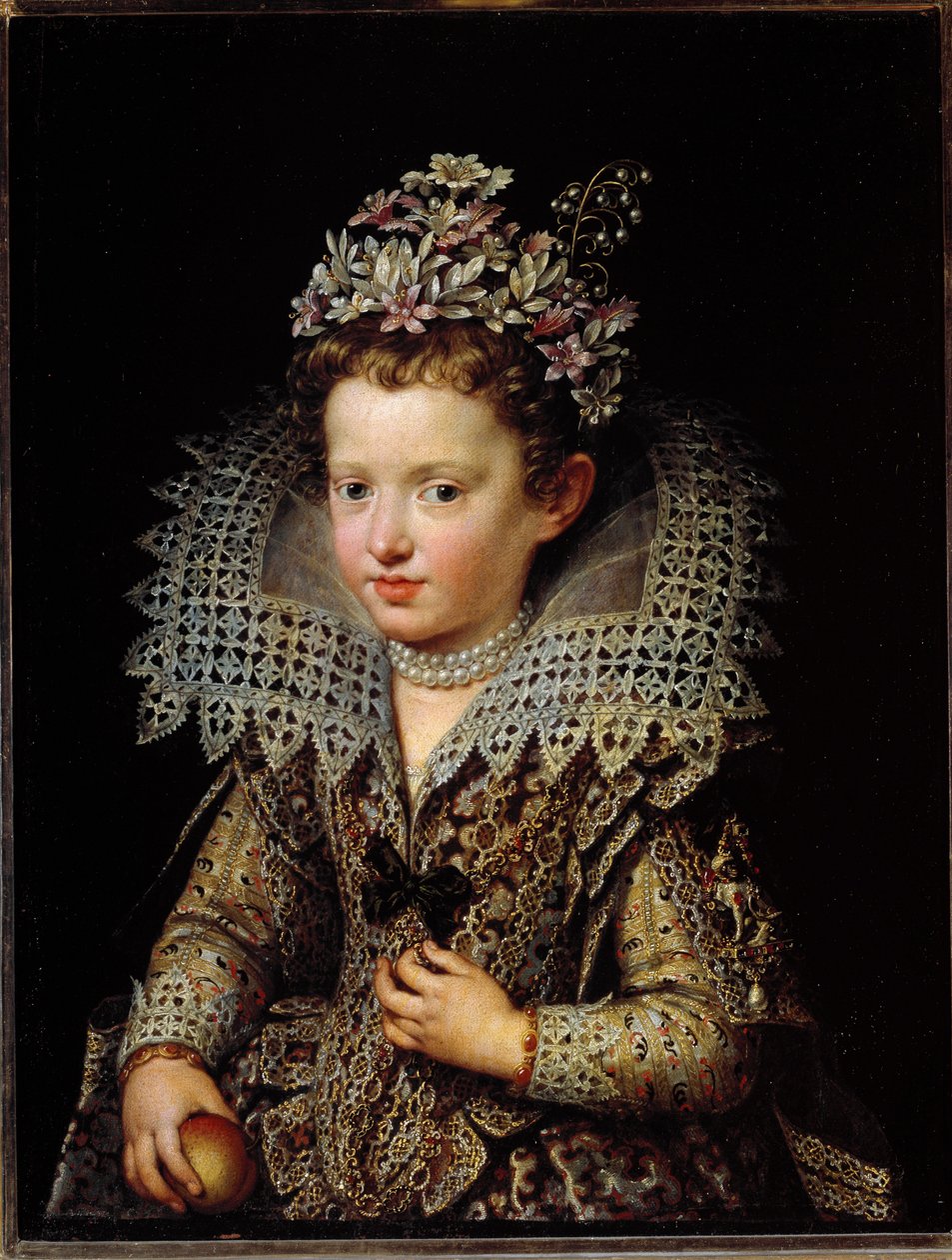 Gonzaga Eleonóra, mantovai hercegnő portréja, gyermek, 1605 körül (festmény) alkotó: Frans II Pourbus