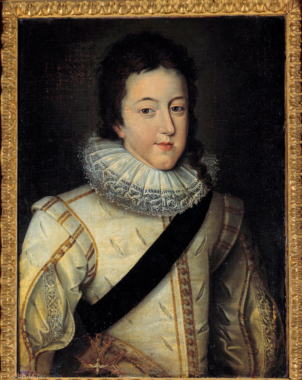 XIII. Lajos francia és navarrai király (1601-1643) portréja 1616-ban kötött házassága idején (h s/t 0,64 x 0,44) Frans Pourbus Le Jeune (Francois (Franz) Porbus) után alkotó: Frans II Pourbus