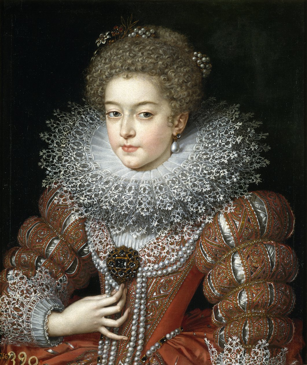 Erzsébet francia királynő (1602-1644), spanyol királynő hitvese portréja alkotó: Frans II Pourbus