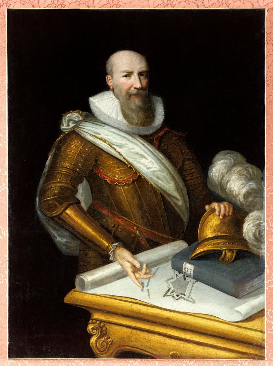Az első Sully herceg arcképe az erődítések felügyelőjeként. Bethune Maximilian, Sully hercege alkotó: Frans II Pourbus
