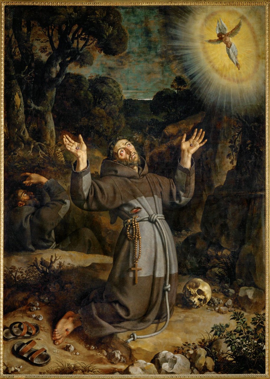 Assisi Szent Ferenc a stigmákat kapja ... alkotó: Frans II Pourbus
