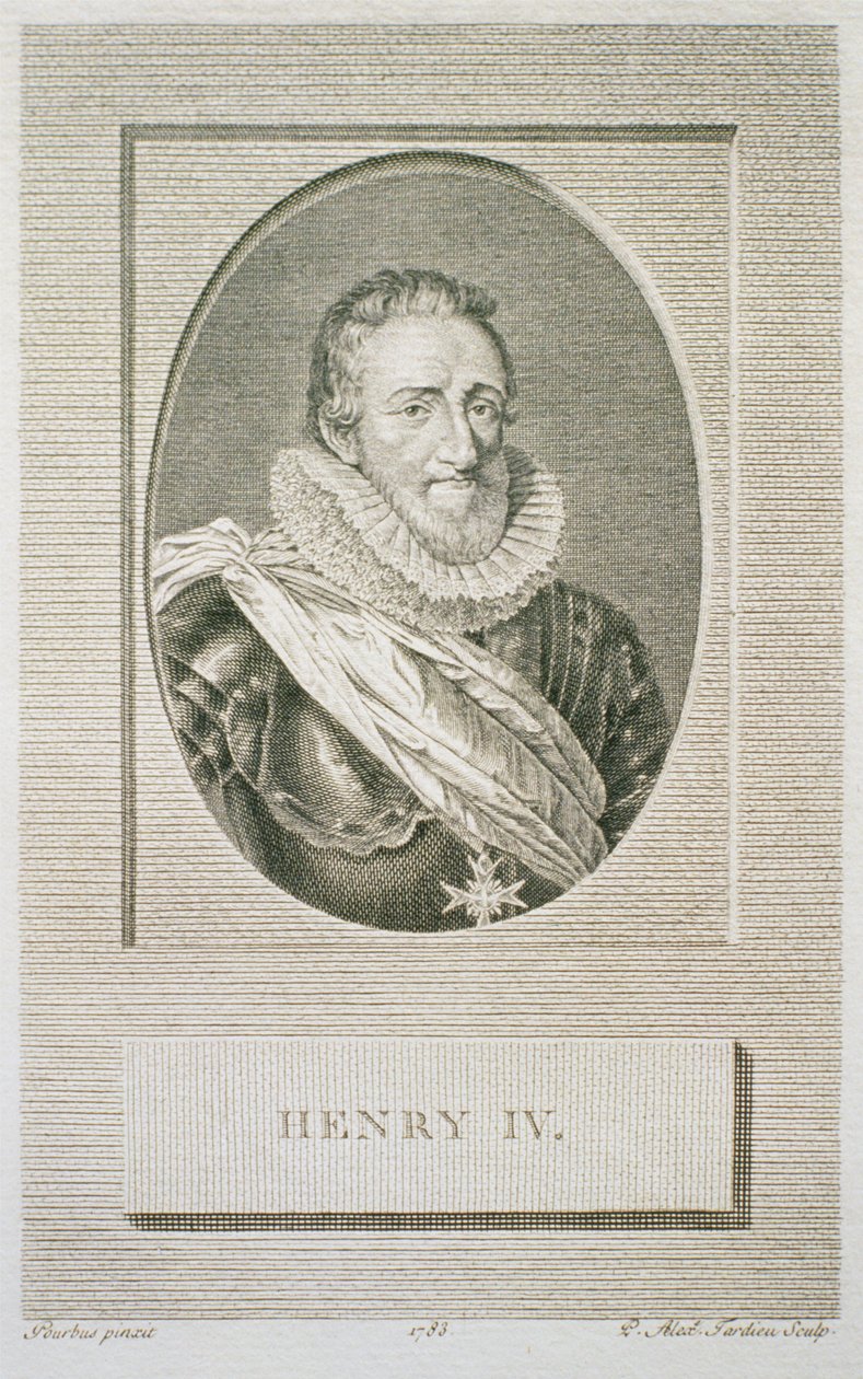 Henri IV (1553-1610), vésette Pierre Alexandre Tardieu (1756-1844), 1783 alkotó: Frans II after Pourbus