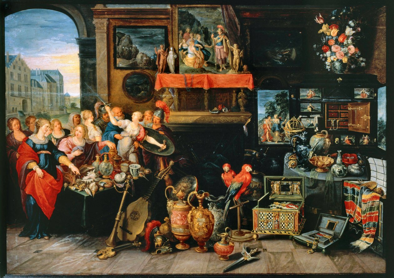 Odüsszeusz felismeri Akhilleuszt Lükomédész lányai között ... alkotó: Frans II the Younger (workshop of) Francken