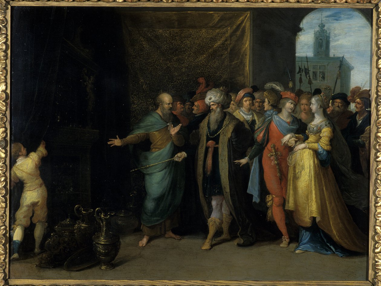 Kroiszosz megmutatja Szolónnak a kincseit, 1616-30 (olaj, réz) alkotó: Frans II the Younger Francken