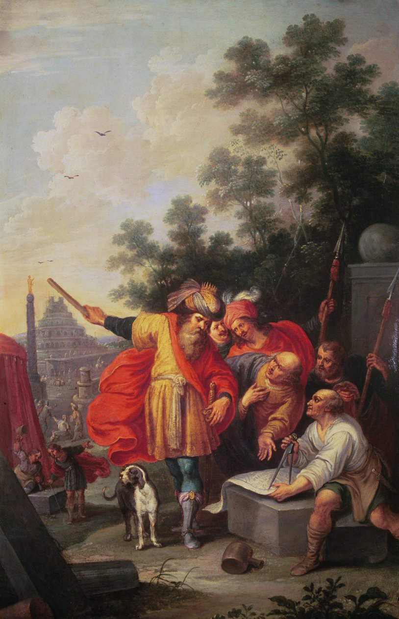 Bábel tornyának építése, avagy Nimród építészekkel beszélget (olaj, vászon) alkotó: Frans II the Younger Francken