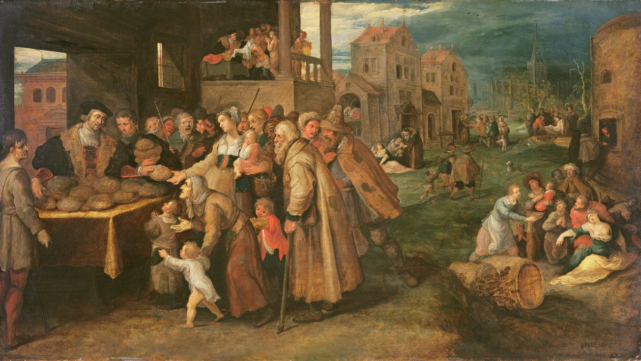 Az irgalmasság hét műve, 1606-1616 körül (olaj, tábla) alkotó: Frans II the Younger Francken