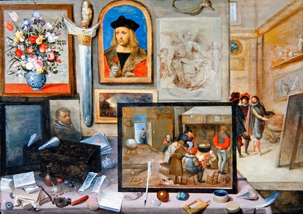 Egy művészstúdió belseje (olaj, panel) alkotó: Frans II the Younger and workshop Francken
