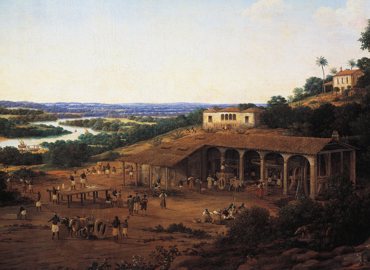 Cukornádmalmok Brazíliában, Frans Post (1612-1680), olaj, vászon alkotó: Frans Post