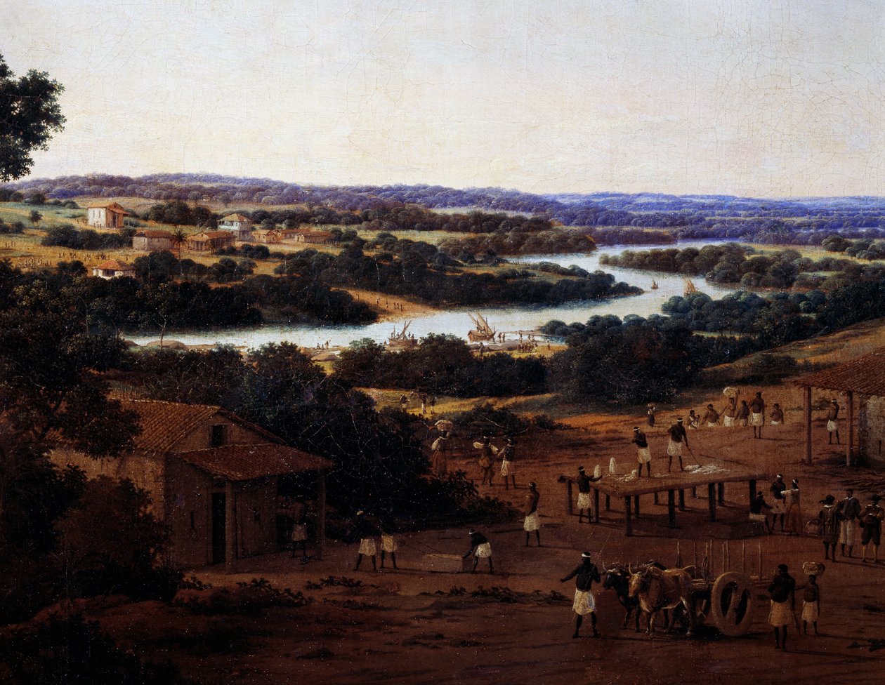 Kilátás az Engenho Realra Brazíliában, részlet alkotó: Frans Post