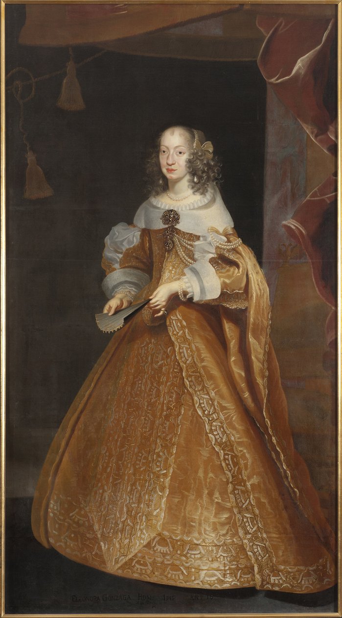 Eleonore de Nevers Mantua (vagy de Gonzague Mantoue vagy de Mayenne), a Szent Birodalom császárnője – Eleonora Gonzaga mantovai hercegnő, Nevers és Rethel (1630-1686), Szent-római császárnő portréja, Luycx, Frans (1604-1668) . Olajfestmény. Mérete: 226 alkotó: Frans Luyckx or Leux