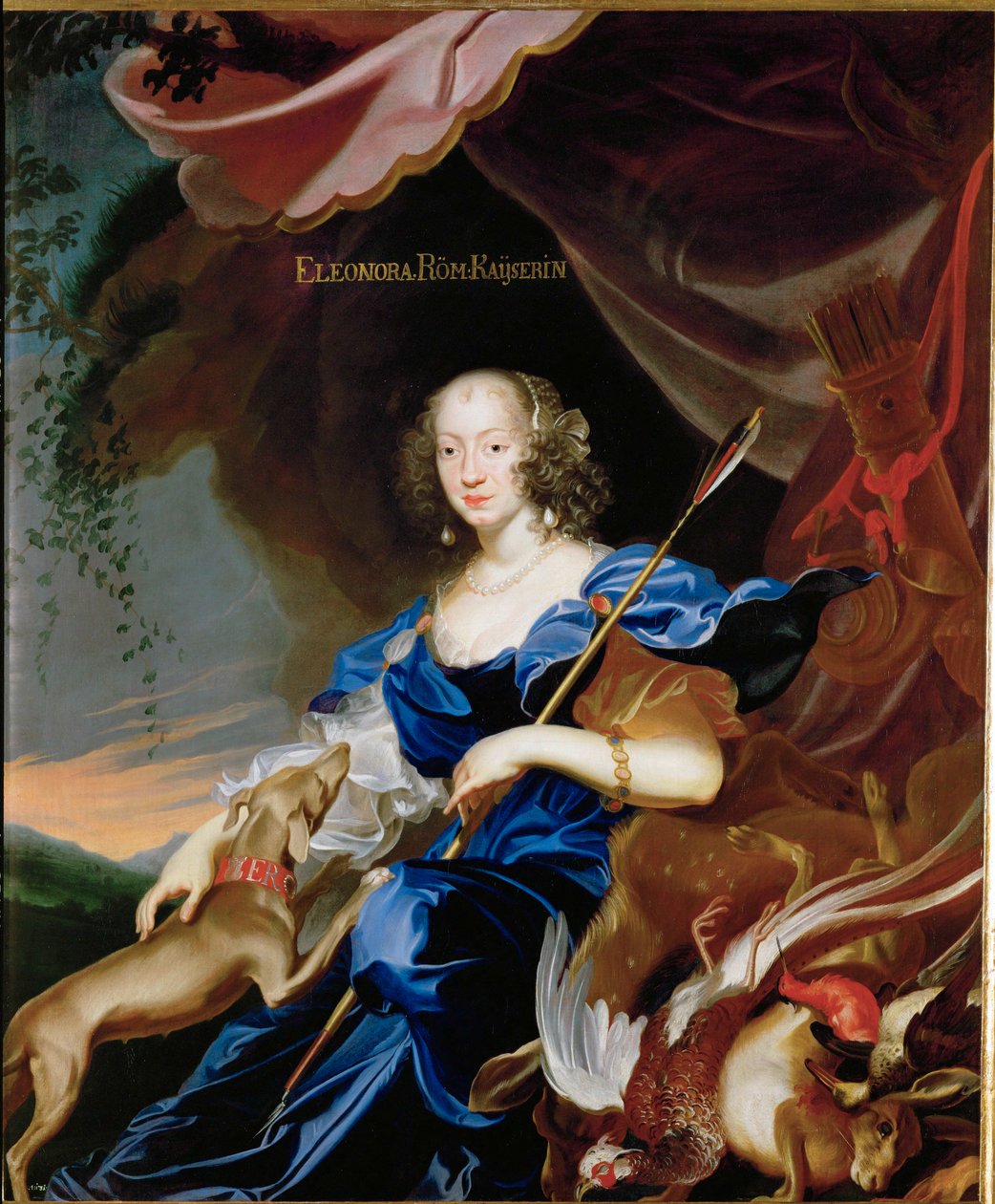 Eleonora Gonzaga, Carlo Gonzaga, Rethel grófjának lánya, III. Ferdinánd császár felesége, Dianaként ábrázolva ... (olaj, vászon) alkotó: Frans Luycx