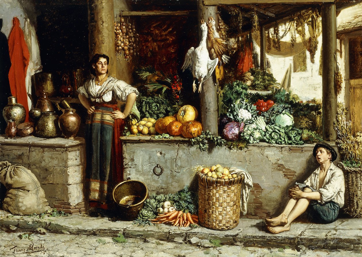 Zöldségpiac; Zöldségpiac, 1874 alkotó: Frans Meerts