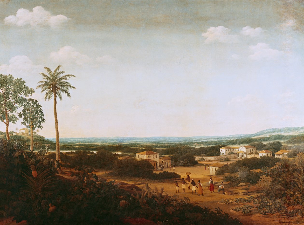 Egy portugál nemes háza Brazíliában alkotó: Frans Post