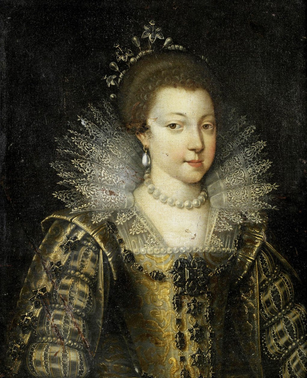 Pourbus kör - Egy fiatal hölgy portréja, valószínűleg Franciaországi Erzsébet alkotó: Frans Pourbus the Younger