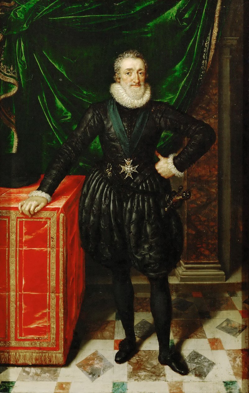 Francia: Henri IV (1553-1610), roi de France, en costume noir IV. Henrik, Franciaország királya fekete ruhás portréja alkotó: Frans Pourbus the Younger