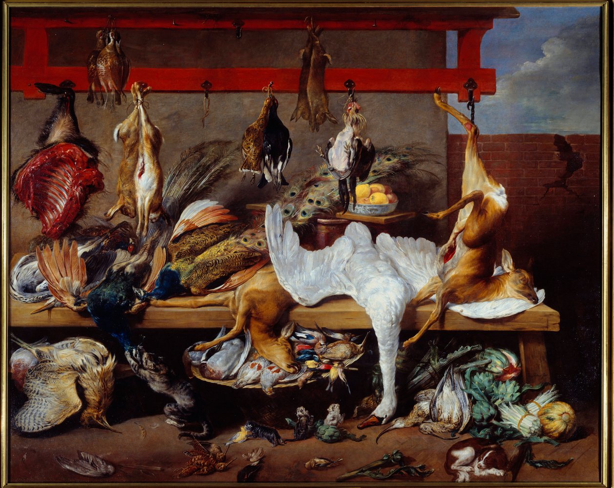 Konyhaasztal vadakkal, hallal és hüvelyesekkel Frans Snyders festménye (1579-1657) 1630 Dim. 2,73 x 3,40 m Lyon, Musee des Beaux Arts alkotó: Frans Snyders