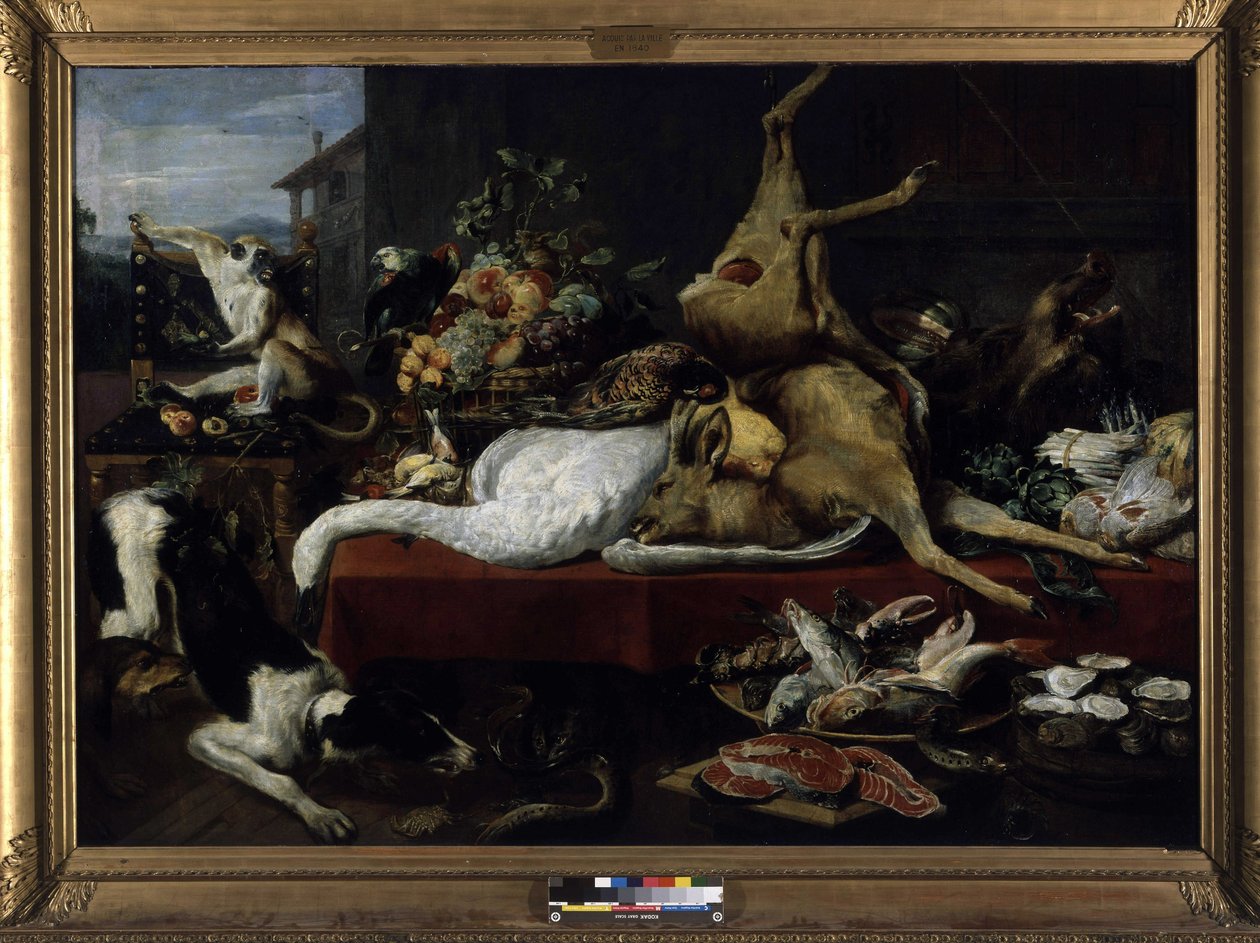 Vadcsendélet, hal, gyümölcs és zöldség (olaj, vászon) alkotó: Frans Snyders