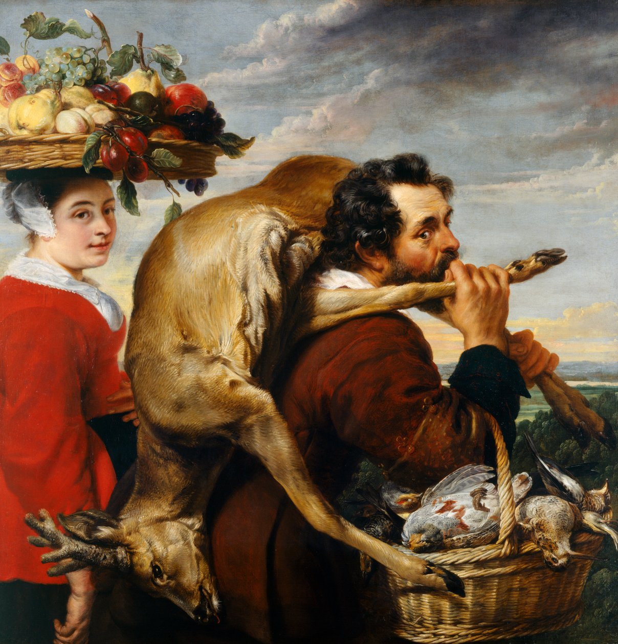 Figurák gyümölccsel és vadakkal (olaj, vászon) alkotó: Frans Snyders or Snijders