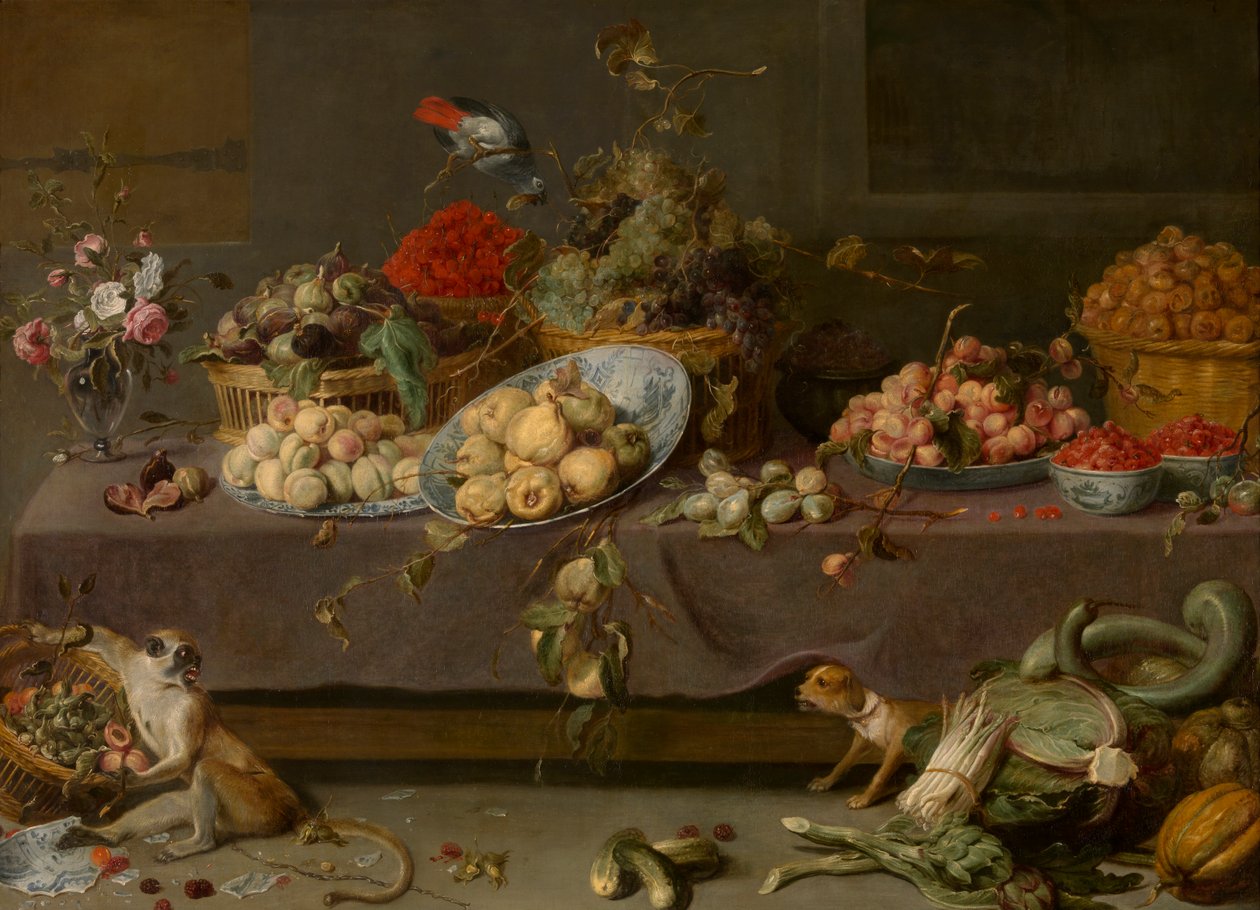 Virágok és gyümölcsök (olaj, vászon) alkotó: Frans Snyders or Snijders