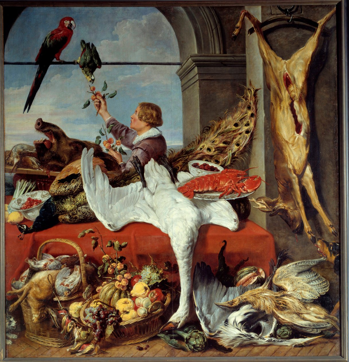 Irodák belseje Vadcsendélet, zöldség. Franz Snyders (1579-1657) festménye 17. század V. 2,26x2,36 m Caen, Musee des Beaux Arts alkotó: Frans Snyders or Snijders