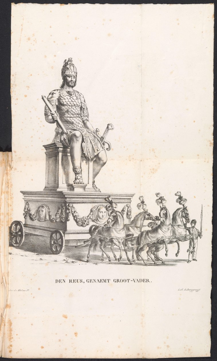 Óriás nagypapa a Szent Rumbold körmenetben, 1825 Den Reuse, nagyapának hívják (cím a tárgyon) alkotó: Frans Vervloet