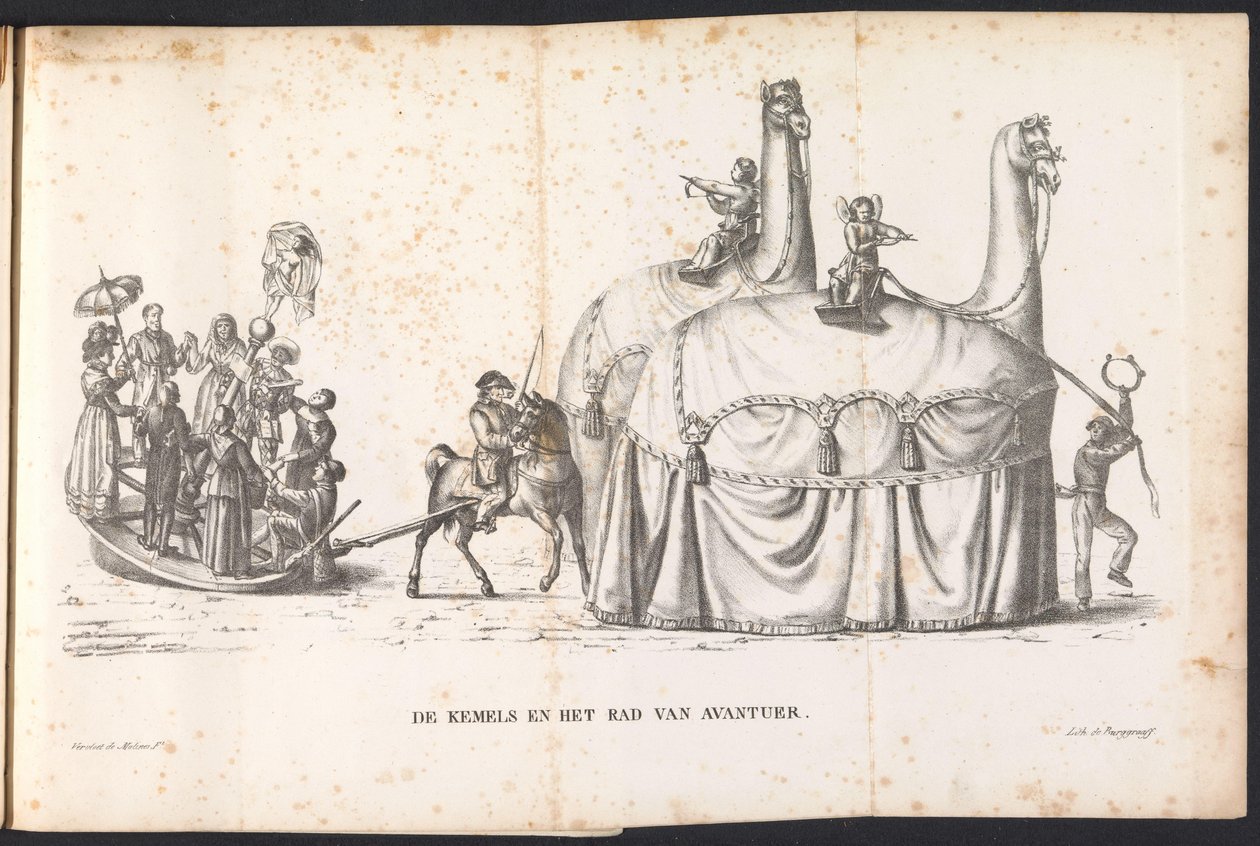 Két teve és a szerencsekerék, 1825 A Kemelek és az Avantuer kereke (cím a tárgyon) alkotó: Frans Vervloet