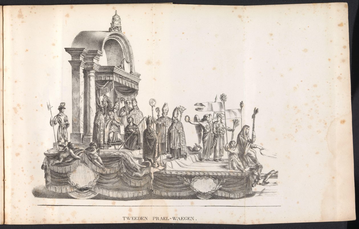 Második úszó a Szent Rumbold-i körmenetben, 1825 Tweeden Prael-waegen (cím a tárgyon) alkotó: Frans Vervloet