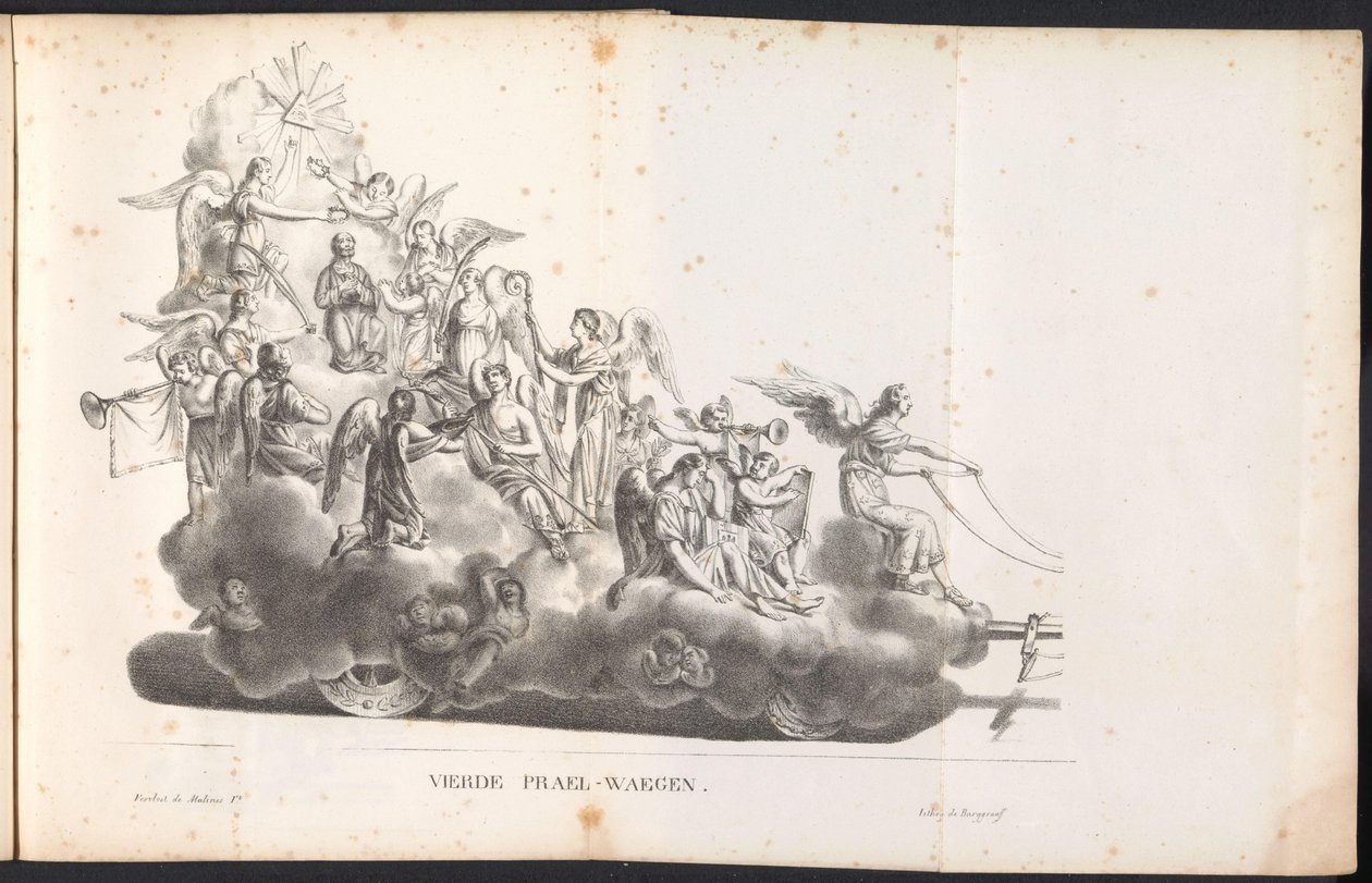 Negyedik lebegés a Szent Rombout-i körmenetben, 1825 Negyedik Prael-waegen (cím a tárgyon) alkotó: Frans Vervloet